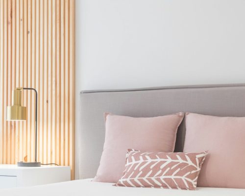 dreamy bedroom with pink hues